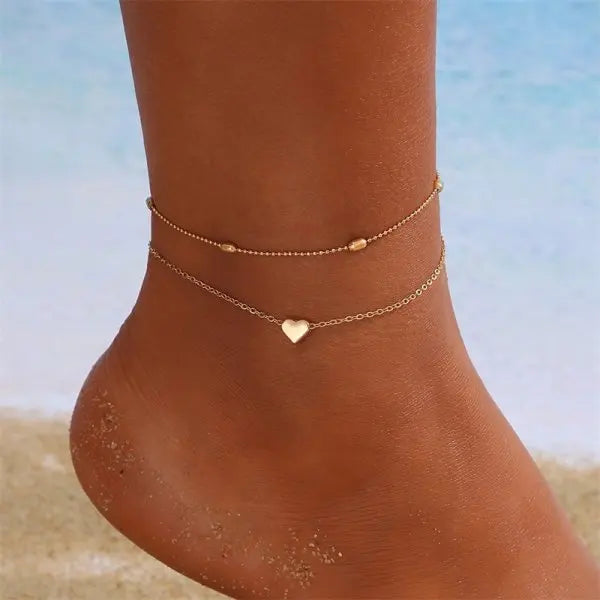 Bohemian Beaded Starfish Anklet Set