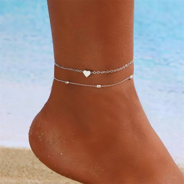 Bohemian Beaded Starfish Anklet Set