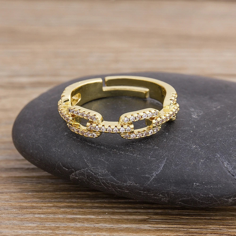 Bohemian Colorful Rainbow Cubic Zirconia Ring for Women & Men