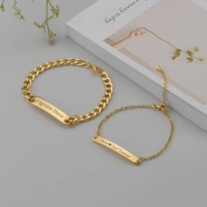 Custom Name Engraved Steel Bracelet