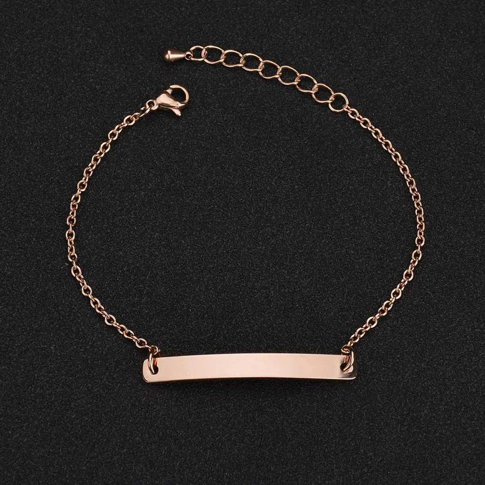 Custom Name Engraved Steel Bracelet