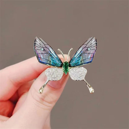 Rhinestone Swan Brooch Pin