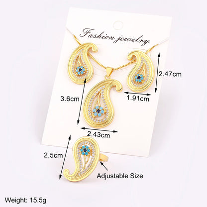 Evil Eye Jewelry Set with Necklace, Earrings & Ring