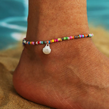 Bohemian Beaded Starfish Anklet Set
