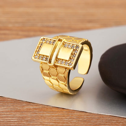 European & American Fashion Zircon Open Ring
