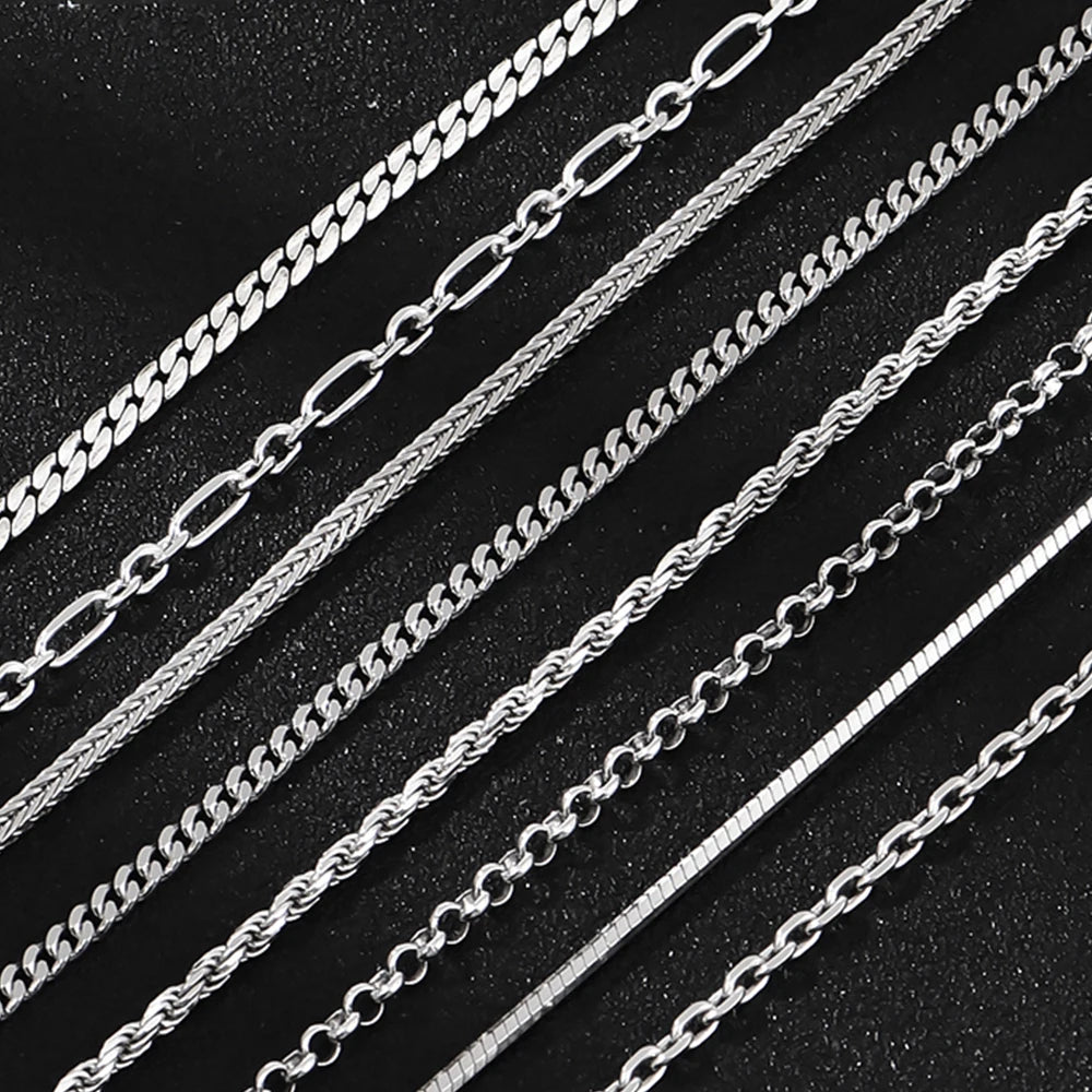 925 Sterling Silver Flat Mariner Chain Necklace