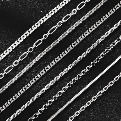925 Sterling Silver Flat Mariner Chain Necklace