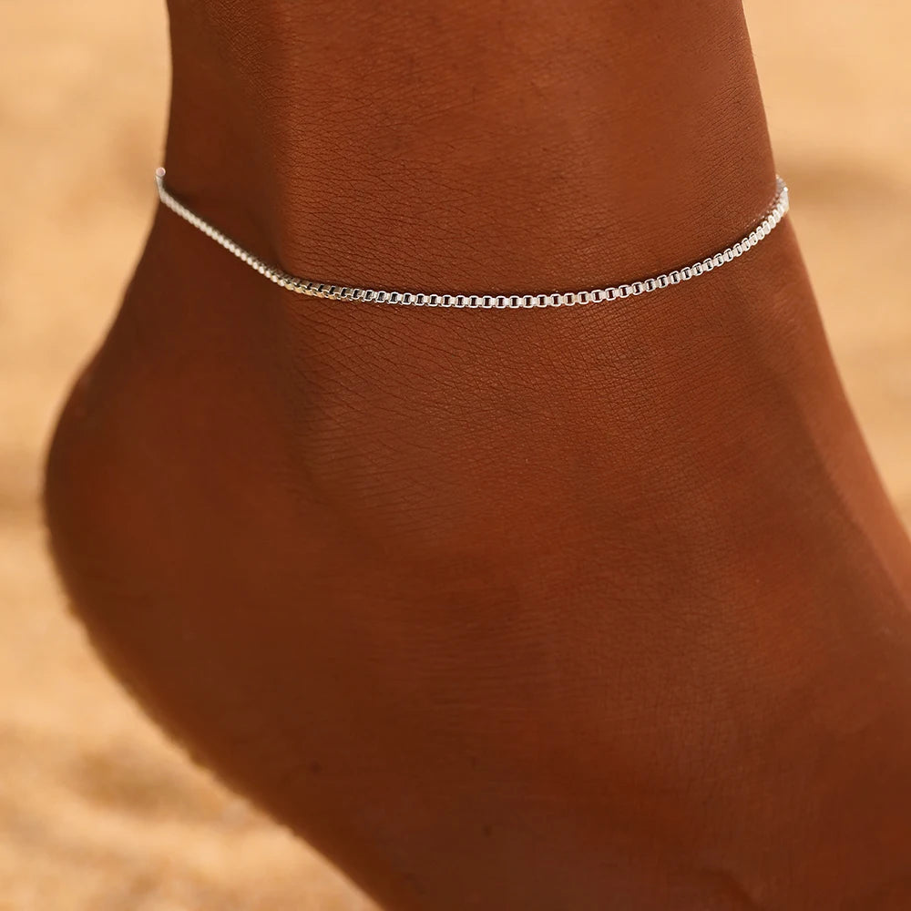 Minimalist Stainless Steel Naked Chain Anklet