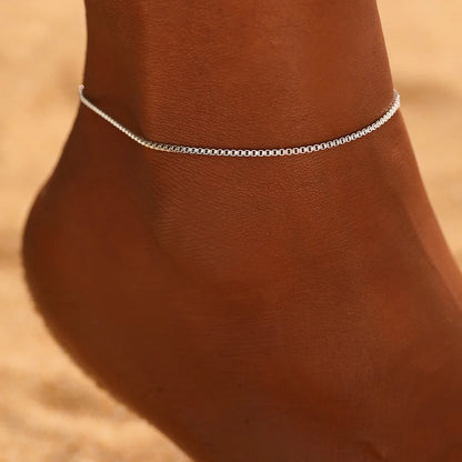 Minimalist Stainless Steel Naked Chain Anklet