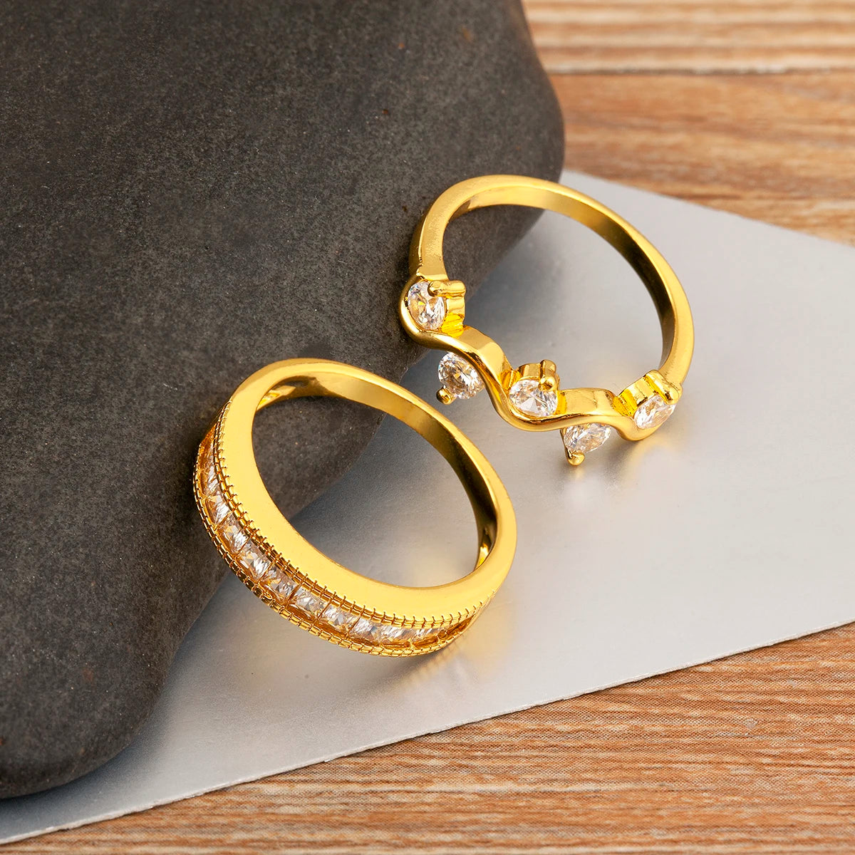 Light Luxury Heart Crown Shape Zircon Ring for Women