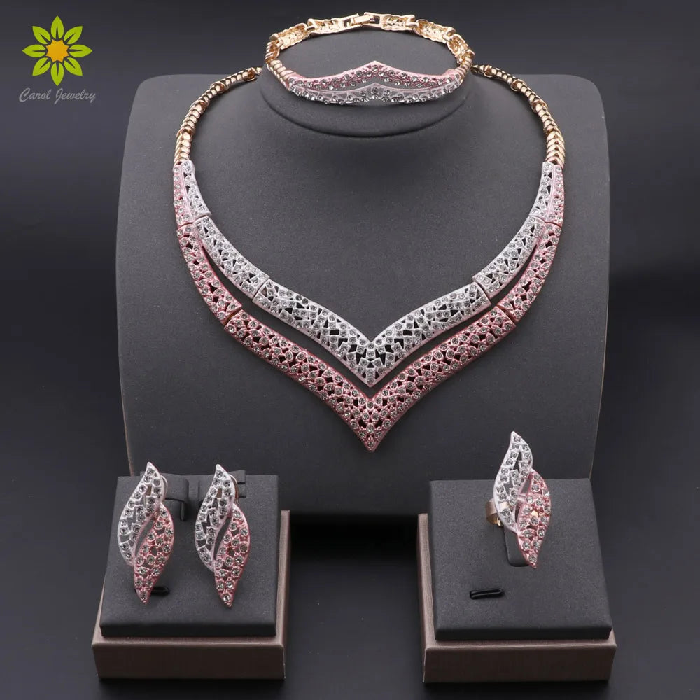 Dubai Gold Color 4PCS Jewelry Set for Women