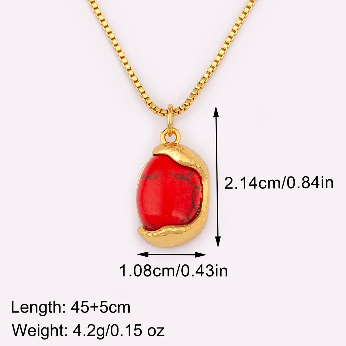 Copper Inlaid Stone Pendant Necklace