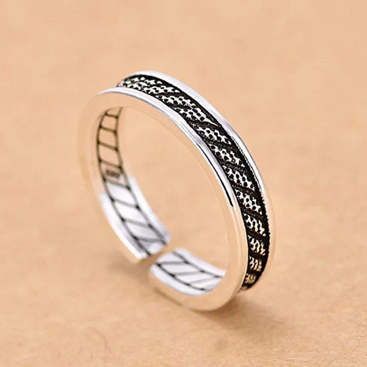 925 Sterling Silver AAA Zircon Adjustable Ring for Women