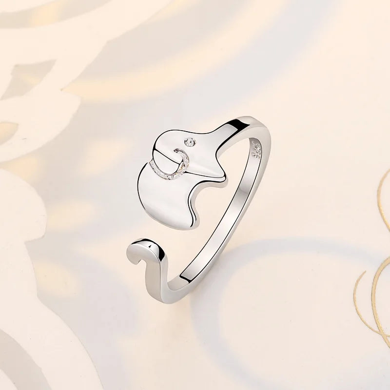 925 Sterling Silver AAA Zircon Adjustable Ring for Women