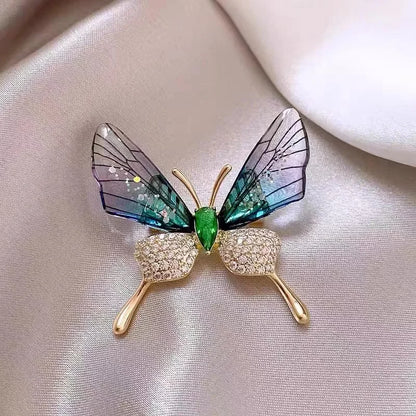 Rhinestone Peacock Brooch Pin
