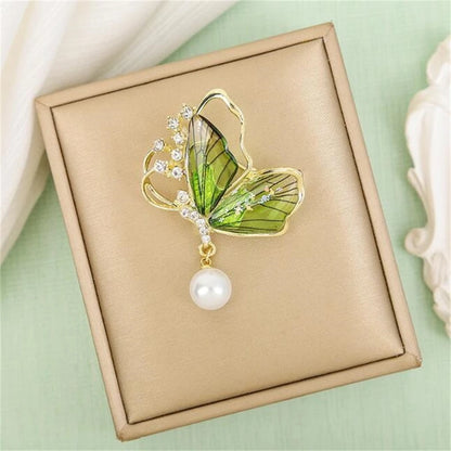 Rhinestone Swan Brooch Pin