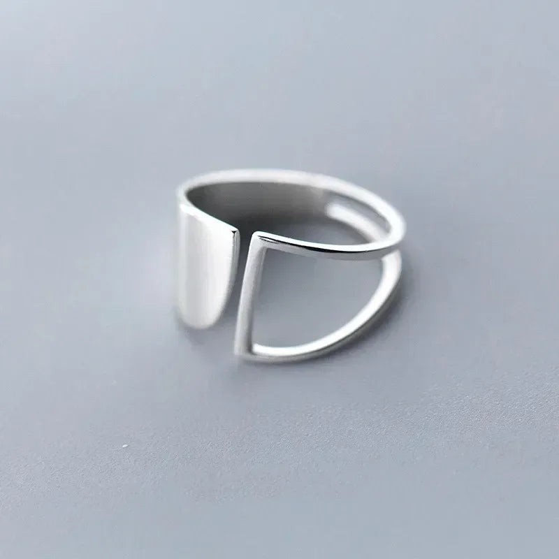 Original 925 Sterling Silver Double Lines Ring for Women