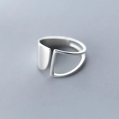 Original 925 Sterling Silver Double Lines Ring for Women
