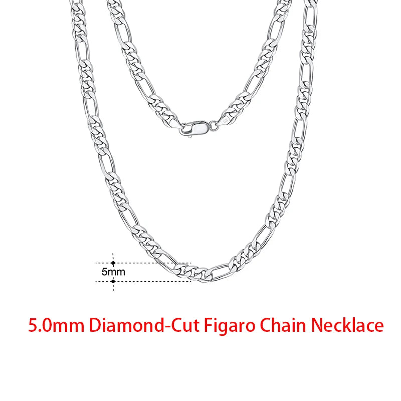 925 Sterling Silver Flat Mariner Chain Necklace