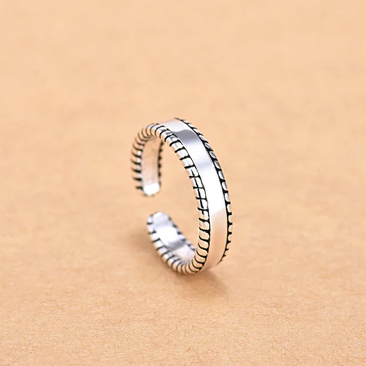 925 Sterling Silver AAA Zircon Adjustable Ring for Women