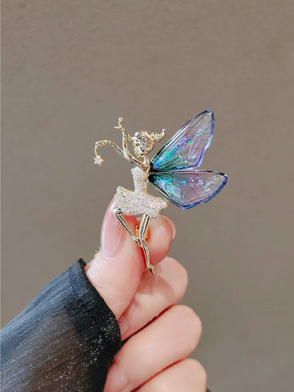 Butterfly Pearl Crystal Brooch
