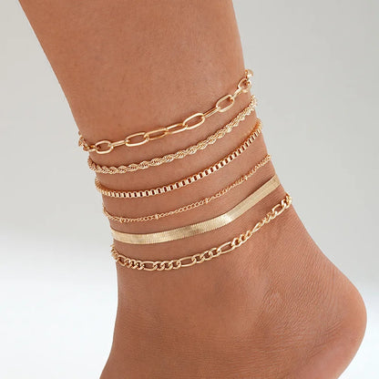 7-Piece Bohemian Starfish Shell Anklet Set
