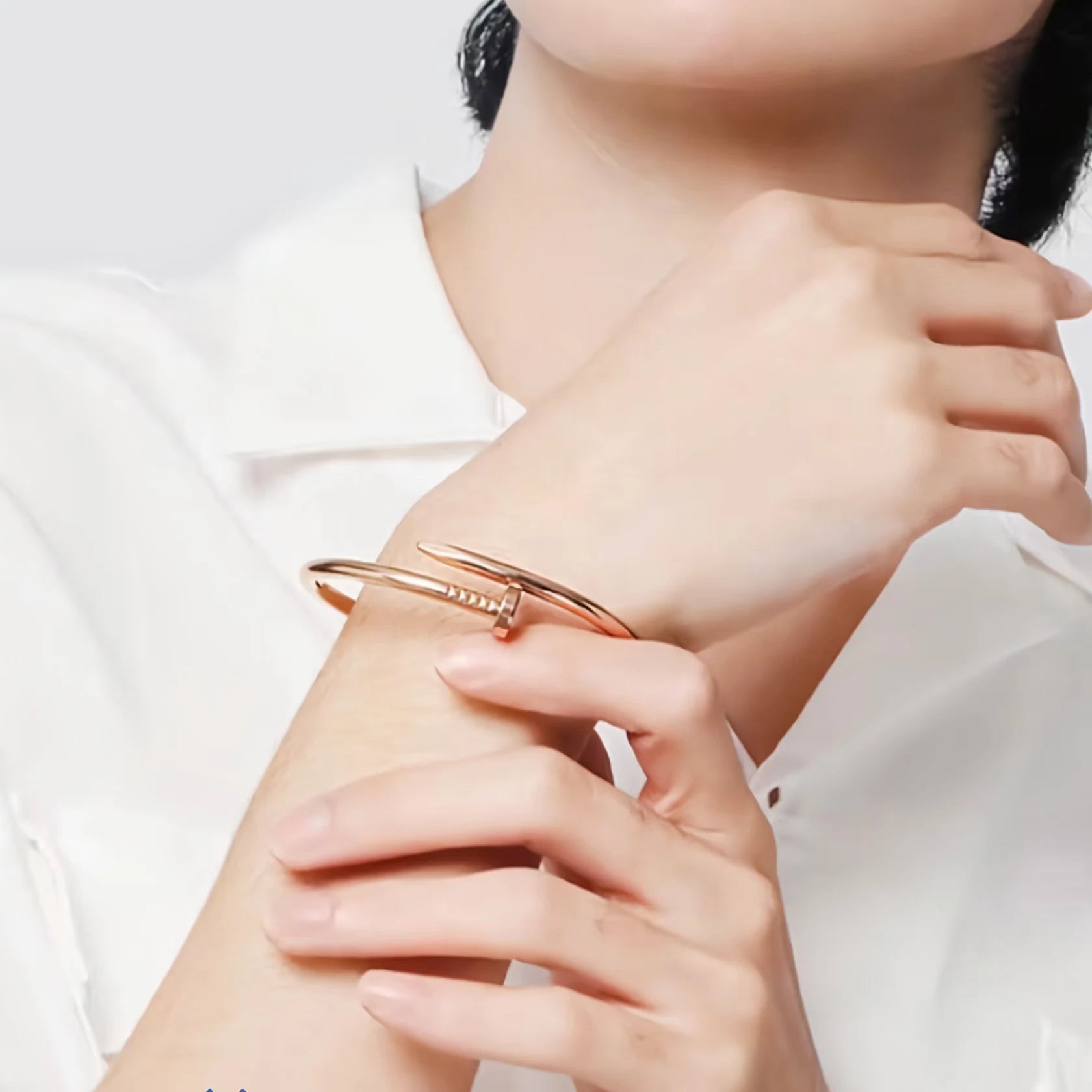 Curved Nail Stainless Steel Bracelet