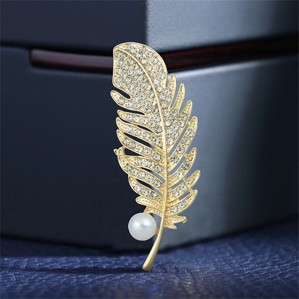 Rhinestone Swan Brooch Pin