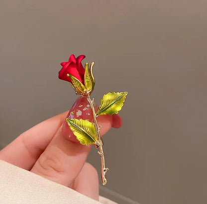 Golden Tulip Pearl Brooch – Rhinestone Pin