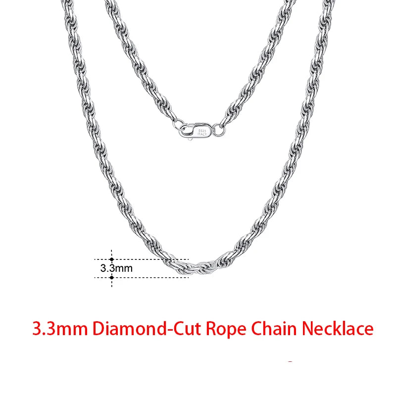 925 Sterling Silver Flat Mariner Chain Necklace
