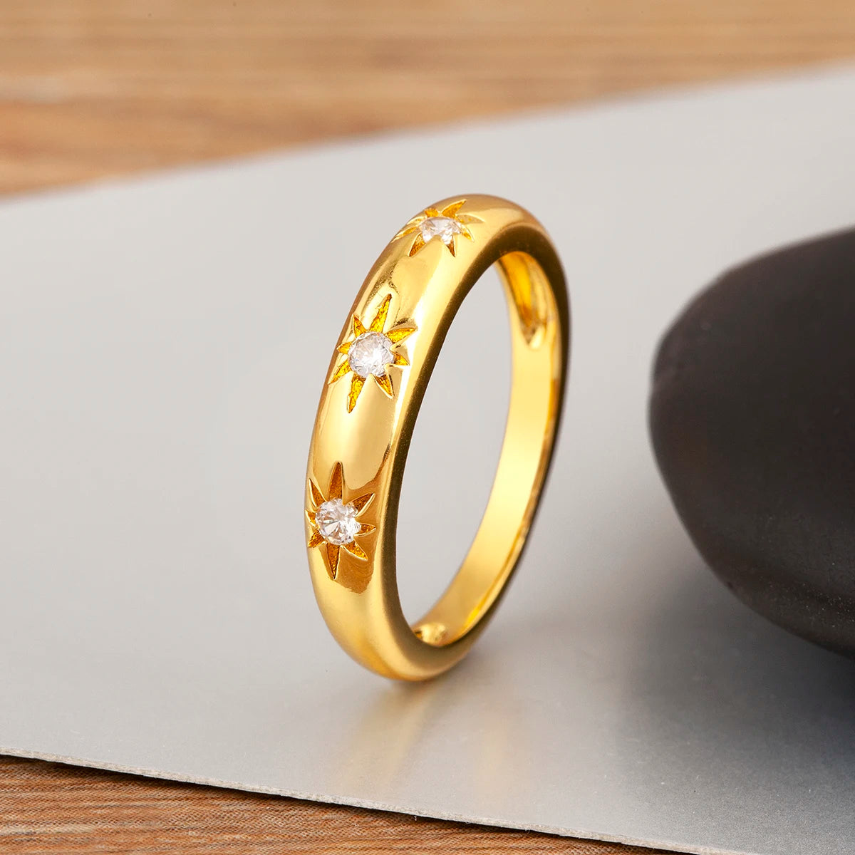 Light Luxury Heart Crown Shape Zircon Ring for Women