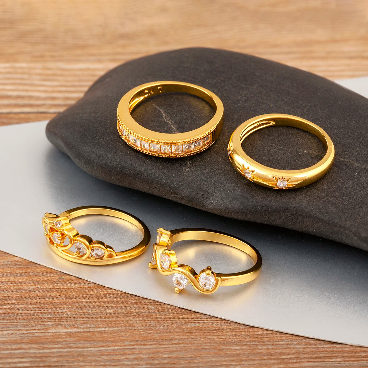 Light Luxury Heart Crown Shape Zircon Ring for Women