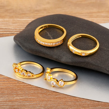 Light Luxury Heart Crown Shape Zircon Ring for Women