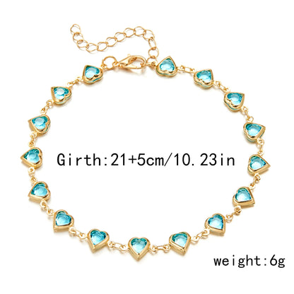 Boho Colorful Heart & Butterfly Anklet