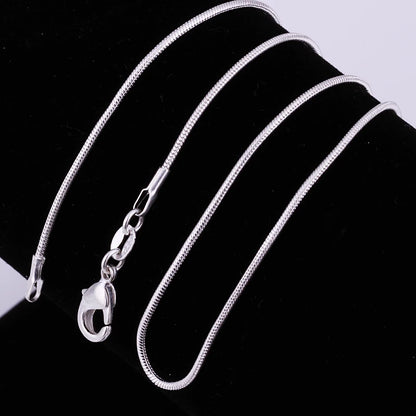 10PCS 925 Sterling Silver Snake Chain Necklace for Women & Men (16-30 Inches)