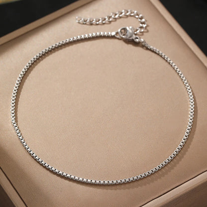 Minimalist Stainless Steel Naked Chain Anklet