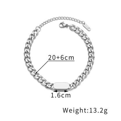 Custom Name Engraved Steel Bracelet