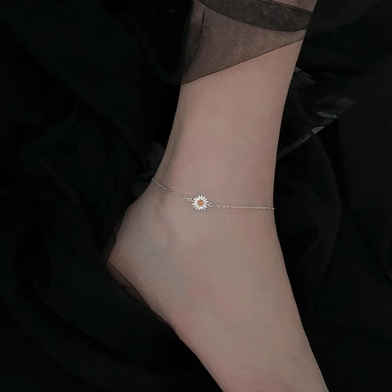 925 Sterling Silver Zircon Anklet