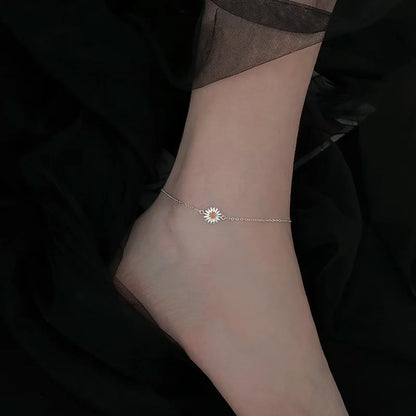 925 Sterling Silver Zircon Anklet