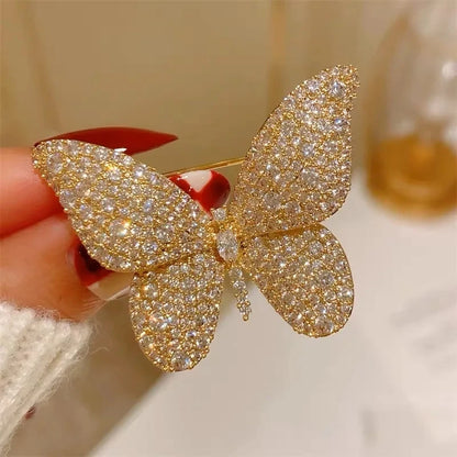 Butterfly Pearl Crystal Brooch