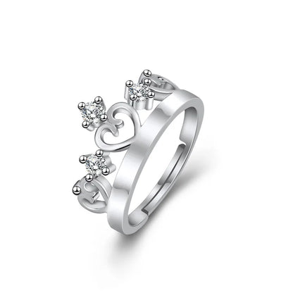 925 Sterling Silver AAA Zircon Adjustable Ring for Women