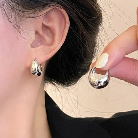 925 Sterling Silver Vintage Gold Round Earrings for Women