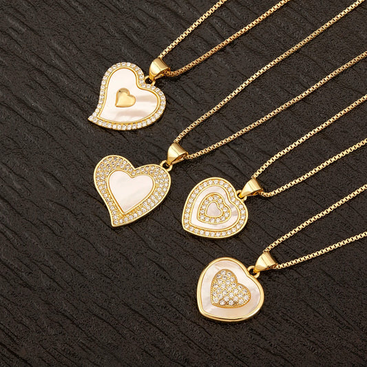 Heart Pendant Necklace - 4 Styles