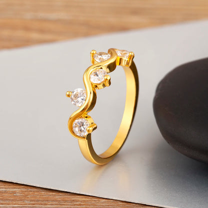 Light Luxury Heart Crown Shape Zircon Ring for Women