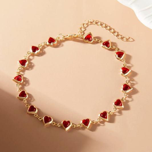 Boho Colorful Heart & Butterfly Anklet