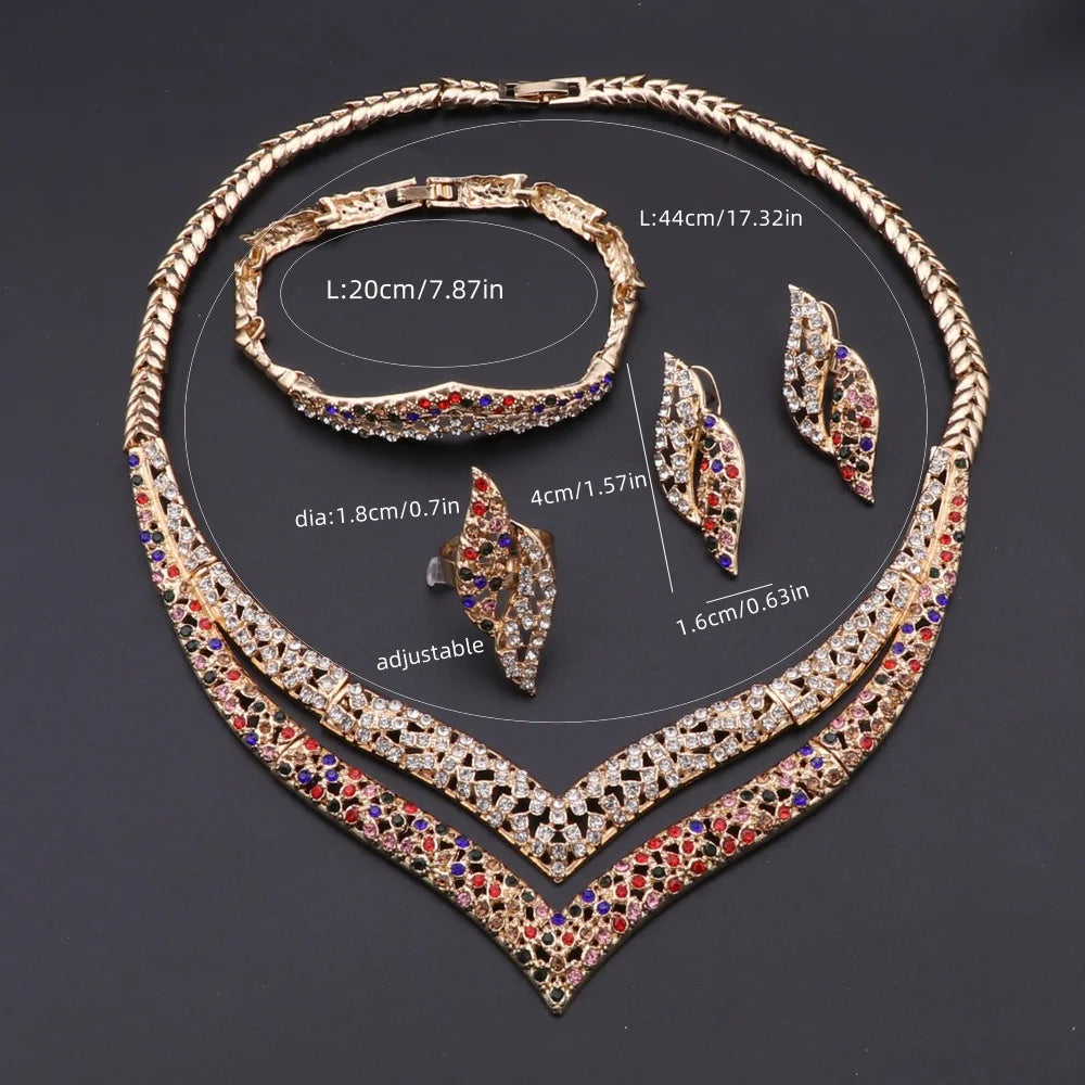 Dubai Gold Color 4PCS Jewelry Set for Women