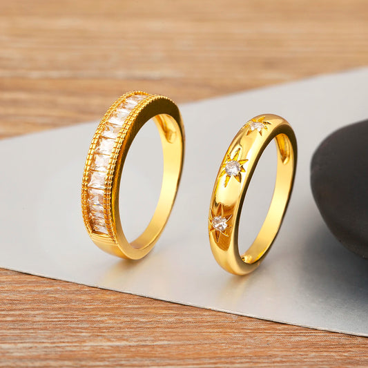 Light Luxury Heart Crown Shape Zircon Ring for Women