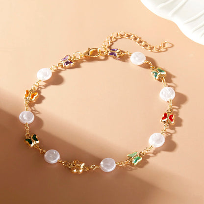 Boho Colorful Heart & Butterfly Anklet