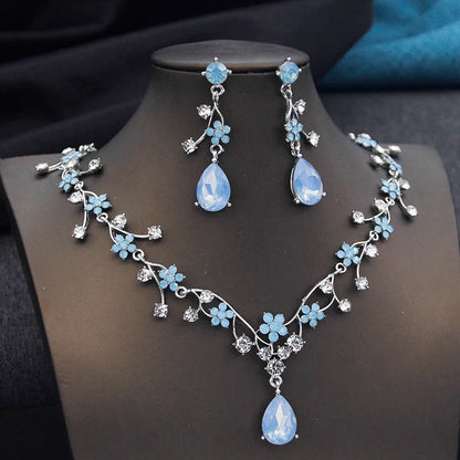 Crystal Water Drop Bridal Jewelry Set