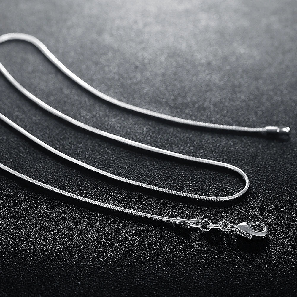 10PCS 925 Sterling Silver Snake Chain Necklace for Women & Men (16-30 Inches)